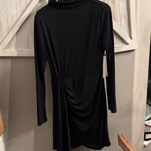 Aqua nwt Elegant Black Long Sleeve Dress black